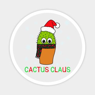Cactus Claus - Cute Cactus With Christmas Scarf Magnet